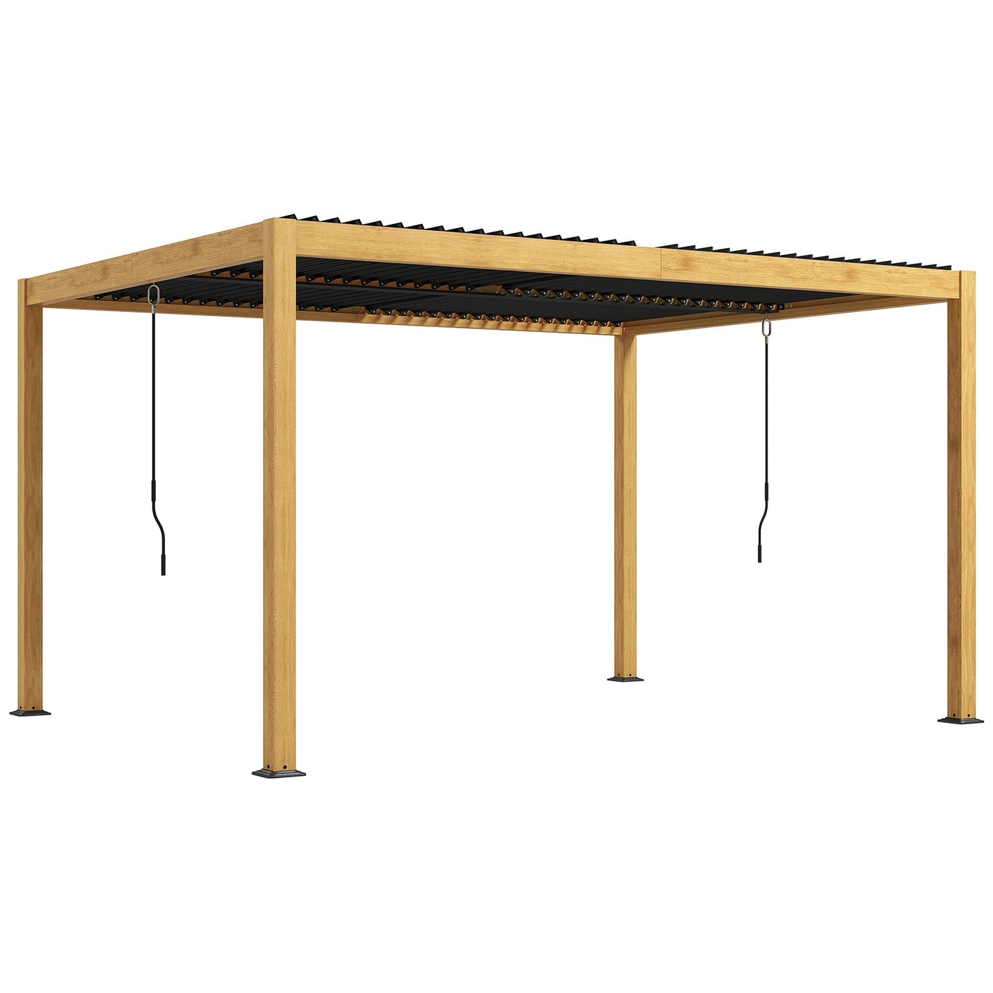 Outsunny 10' x 13' Aluminum Louvered Pergola with Adjustable Roof, Hardtop Gazebo for Outdoor Spaces, Gray - 84C-454V01ND