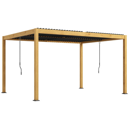 Outsunny 10' x 13' Aluminum Louvered Pergola with Adjustable Roof, Hardtop Gazebo for Outdoor Spaces, Gray - 84C-454V01ND
