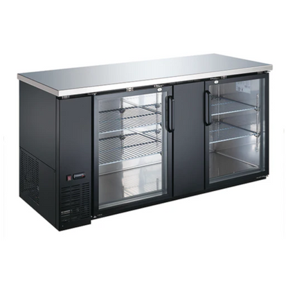 Adcraft USBB-6928G U-Star 28" Deep Glass Door Back Bar Cooler 69" Wide - ACUSBB6928G