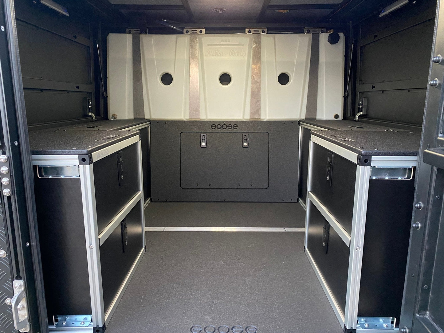 GOOSE GEAR Alu-Cab Alu-Cabin Canopy Camper - Ram 2500 & 3500 2009-Present 4th & 5th Gen. - Lower Bulkhead Panel - 3265-GGR-SH