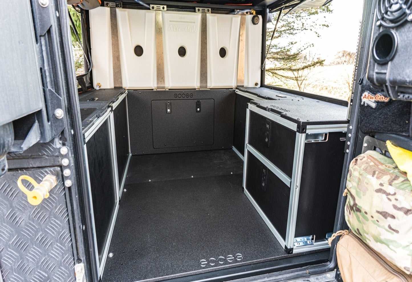 GOOSE GEAR Alu-Cab Canopy Camper V2 - Ford Ranger 2019-2023 4th Gen. - Rear Double Drawer Module - 5' Bed - 3341-GGR-SH