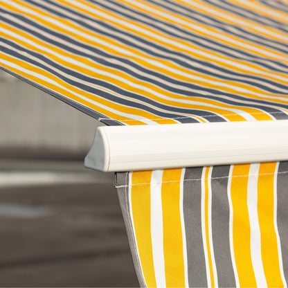 Outsunny 12' x 10' Retractable Awning with Adjustable Design, Sunshade Shelter in Yellow & Grey - 840-207YL