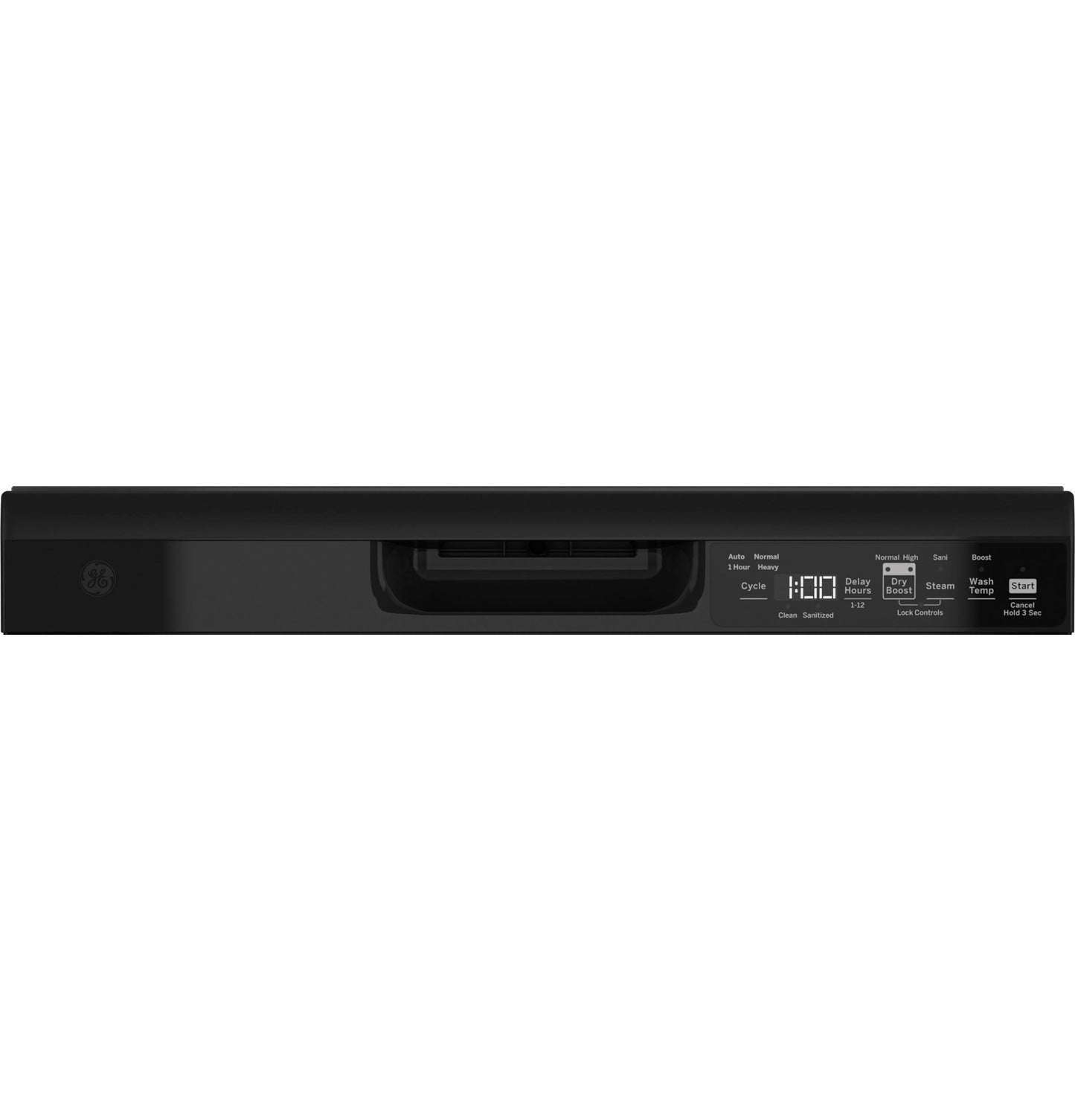 GE APPLIANCES GDF550PGRBB GE® ENERGY STAR® Front Control with Plastic Interior Dishwasher with Sanitize Cycle & Dry Boost Black