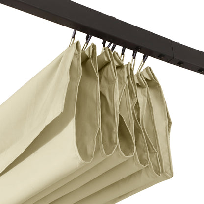 Outsunny 11.5'x11.5' Retractable Metal Pergola Canopy Shade for Patio, Backyard & Grill, Beige - 84C-092